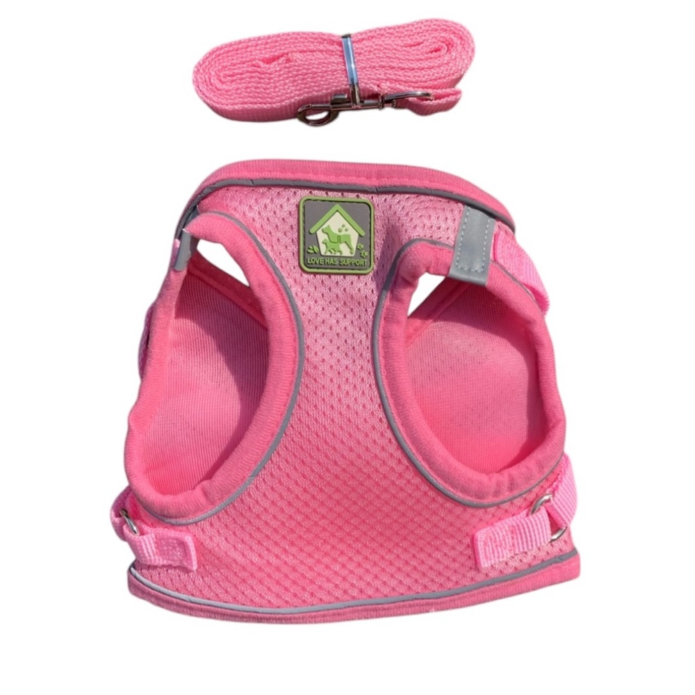Dog Harness & matching leash | medium | NWOT | PINK